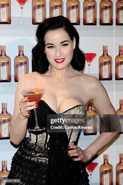 Dita Von Teese attends Cointreau photocall at the Me Hotel on May 27, 2010 in Madrid, Spain.
