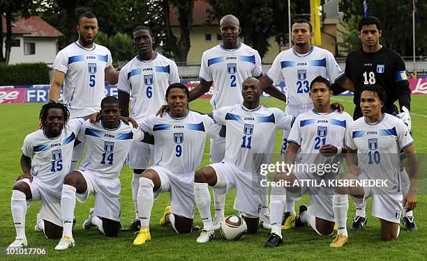 Honduras' players, Walter Martinez, Oscar Garcia, Carlos Pavon, Oscar Suazo, Emilio Izaguirre and Julio Leon, Victor Bernardez, Hendry Thomas, Osman...
