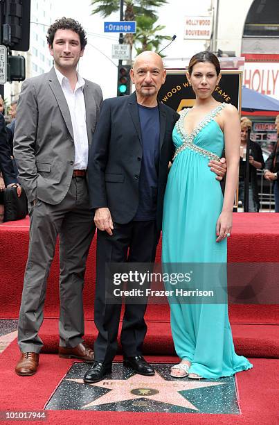 Actor Ben Kingsley, his wife Daniela Lavender , and his son Edmund Kingsley,attend the star ceremony where Sir Ben Kingsley was honored with the...