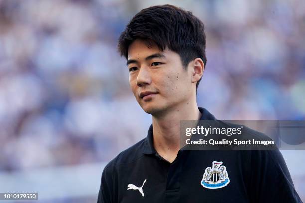 Sung-yueng Ki of Newcastle United looks on prior to the Pre-season friendly match between FC Porto and Newcastle at Estadio do Dragao on July 28,...