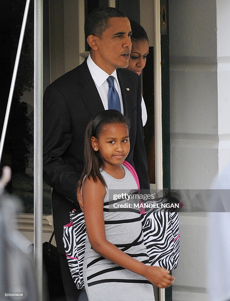 US President Barack Obama, First Lady Mi