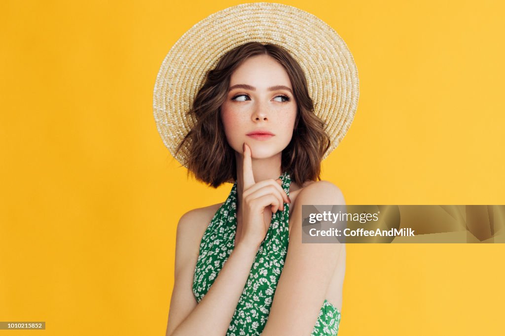 Beautiful girl wearing hat