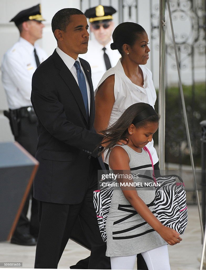 US President Barack Obama, First Lady Mi