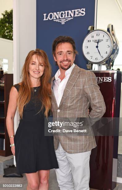 Mindy Hammond and Richard Hammond attend the Longines hospitality lounge during the Global Champions Tour at Royal Hospital Chelsea on August 3, 2018...