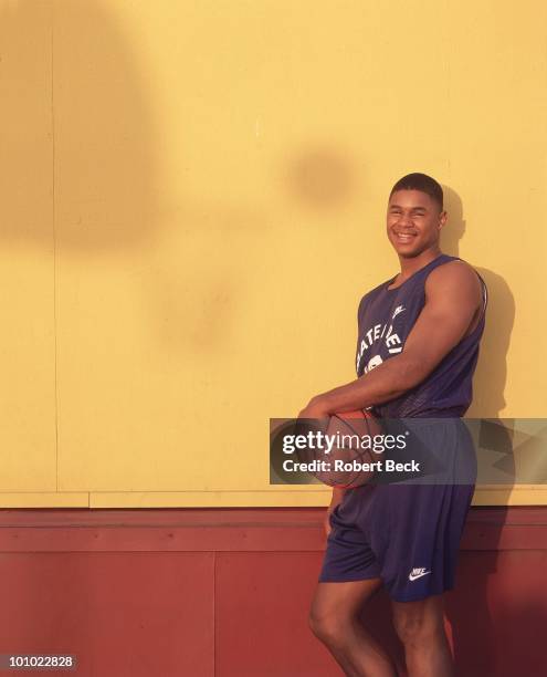 High School Basketball: Portrait of Mater Dei HS Schea Cotton during photo shoot outside of Ocean View High. Huntington Beach, CA 7/13/1994 CREDIT:...