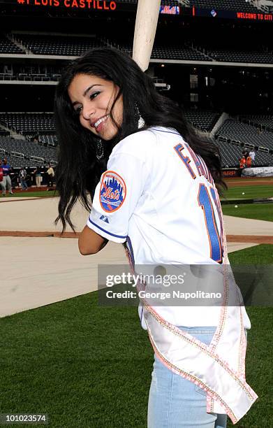 Miss USA Rima Fakih visits Citi Field on May 27, 2010 in the Flushing neighborhood of the Queens borough of New York City.