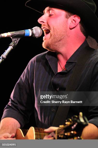 Country Star Chris Young performs live at the Golf and Guitars charity event on May 18, 2010 at the Alister MacKenzie Golf Course at Haggin Oaks in...