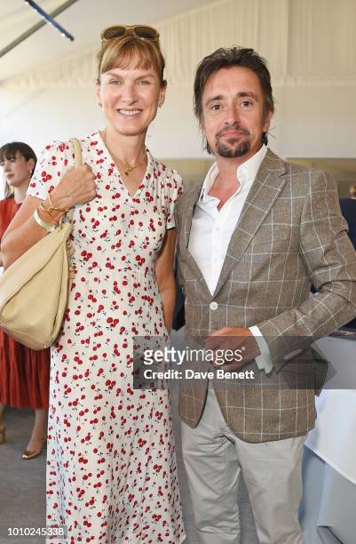 Fiona Bruce and Richard Hammond attend the Longines hospitality lounge during the Global Champions Tour at Royal Hospital Chelsea on August 3, 2018...