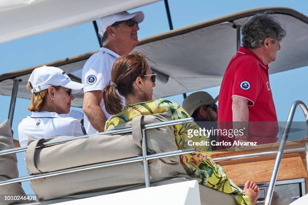 Maria Dolores de Cospedal and husband Ignacio Lopez del Hierro attend the 37th Copa del Rey Mapfre sailing cup on August 3, 2018 in Palma de...