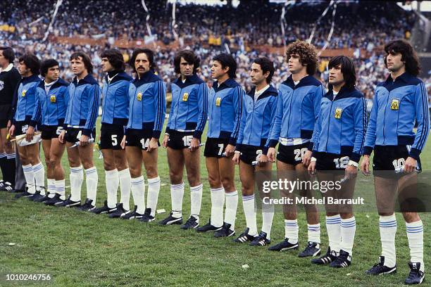 Team Argentina during the World Cup match between Argentina and Hungary at Estadio Monumental, Buenos Aires, Argentina on 2nd June 1978