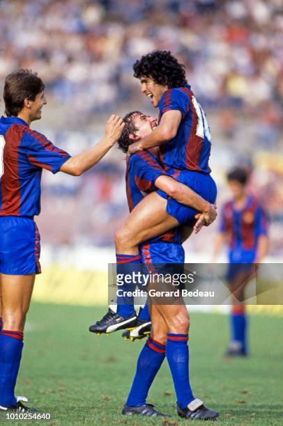Diego Maradona of Barcelona during the Centenary of Bordeaux match between Fc Barcelona and Nantes played at Bordeaux, France on August 28th, 1983.