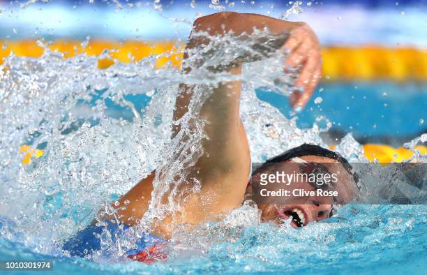 Aimee Willmott of Great Britain competes during the Women's 400m Individual Medley Final during the swimming on Day two of the European Championships...