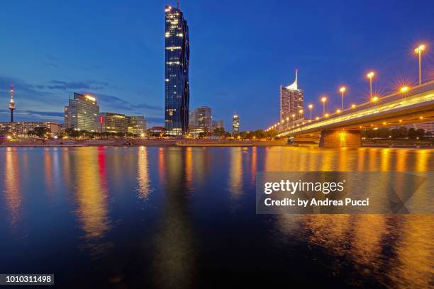 donau city, vienna, austria - donauturm stock pictures, royalty-free photos & images