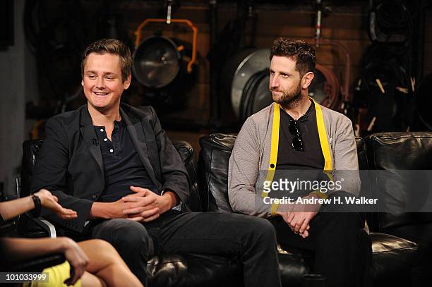 Tom Chaplin and Richard Hughes of Keane stop by ''Fuse Top 20 Countdown'' at fuse Studios on May 27, 2010 in New York City.