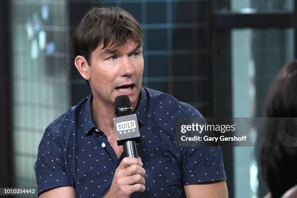 Actor Jerry O'Connell visits Build Series with event moderator Brittany Jones-Cooper to discuss the Canadian TV series 'Carter' at Build Studio on...