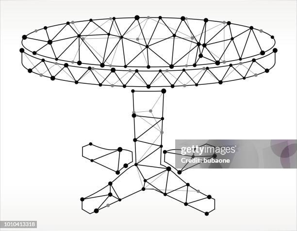 circular table triangle node black and white pattern - wood table white background stock illustrations