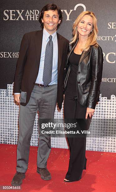 Laura Chimenti and husband attend "Sex & The City 2" premiere at Warner Moderno Cinema on May 27, 2010 in Rome, Italy.