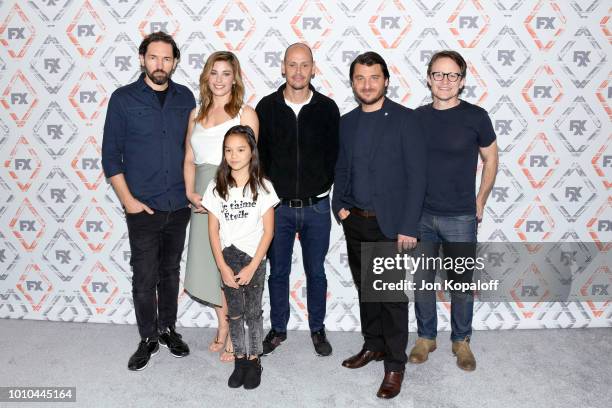 Nash Edgerton, Brooke Satchwell, Scott Ryan, Chika Yasumura, Justin Rosniak, and Damon Herriman attend FX Networks Starwalk Red Carpet at TCA at The...