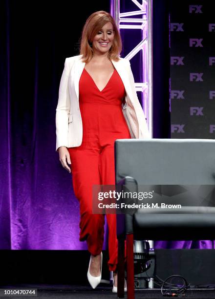 Producer/writer Our Lady J speaks onstage at the 'Pose' panel during the FX Network portion of the Summer 2018 TCA Press Tour at The Beverly Hilton...