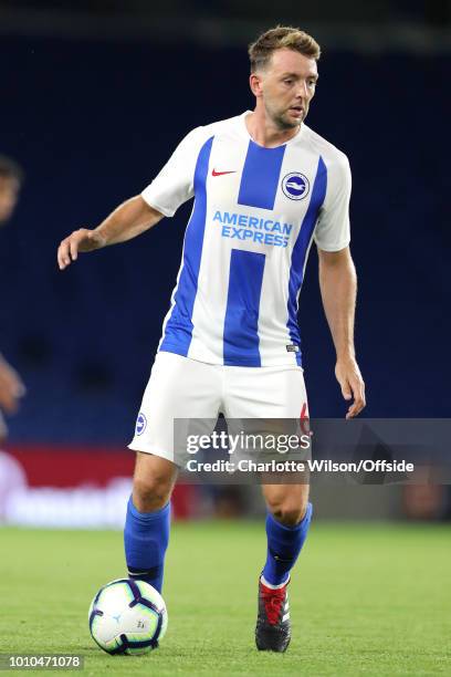 Dale Stephens of Brighton during the Pre-Season Friendly match between Brighton & Hove Albion and FC Nantes at Amex Stadium on August 3, 2018 in...