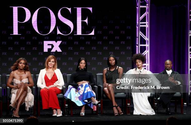 Producer/writer/director Janet Mock, Producer/writer Our Lady J, Actors Mj Rodriguez, Dominique Jackson, Indya Moore, and Billy Porter speak onstage...