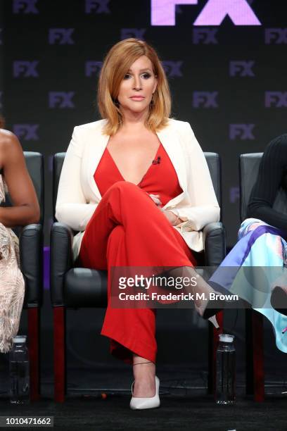 Producer/writer Our Lady J speaks onstage at the 'Pose' panel during the FX Network portion of the Summer 2018 TCA Press Tour at The Beverly Hilton...
