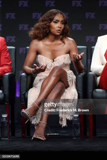 Producer/writer/director Janet Mock speaks onstage at the 'Pose' panel during the FX Network portion of the Summer 2018 TCA Press Tour at The Beverly...