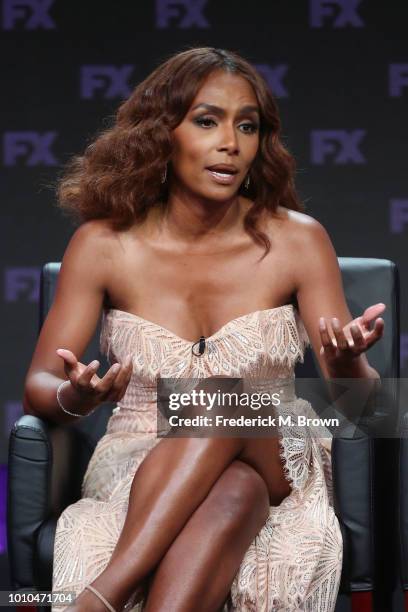 Producer/writer/director Janet Mock speaks onstage at the 'Pose' panel during the FX Network portion of the Summer 2018 TCA Press Tour at The Beverly...