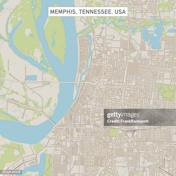 memphis tennessee us city street map - tennessee stock illustrations