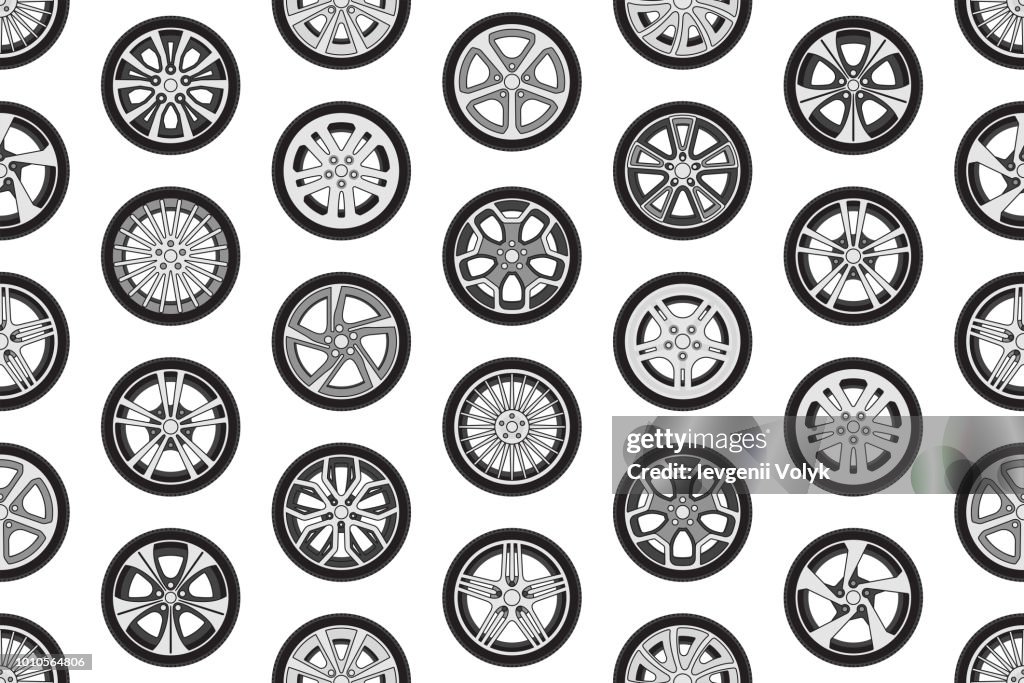 Car Rims Patterns Seamless Pattern With Car Wheels High-Res Vector Graphic - Getty Images