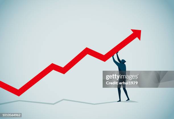 growth - person holding up sign stock illustrations