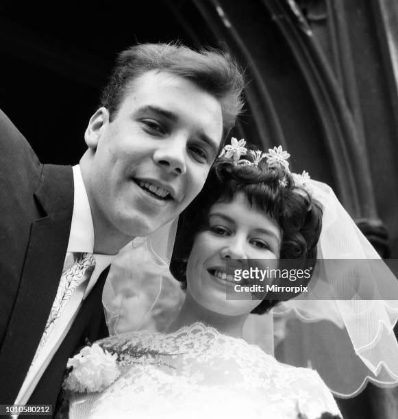 The wedding of Marty Wilde and Joyce Baker, held at Christ Church in Greenwich, 2nd December 1959.