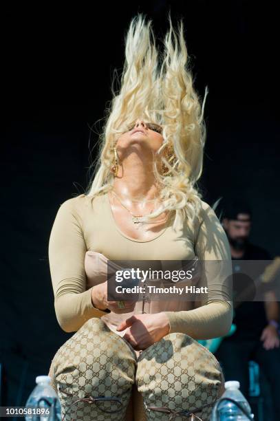 Bebe Rexha performs on day two of Lollapalooza at Grant Park on August 3, 2018 in Chicago, Illinois.