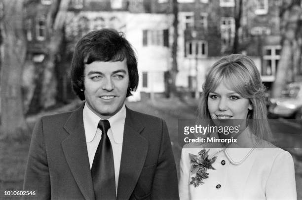 The wedding of Tony Blackburn and Tessa Wyatt at Caxton Hall, London, 2nd March 1972.