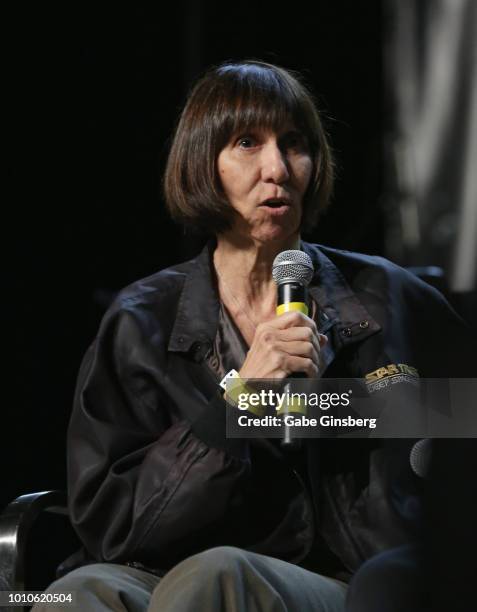 Writer Denise Okuda speaks at the "SmithsonianÕs Star Trek : Inspiring Culture & Technology" panel during the 17th annual official Star Trek...