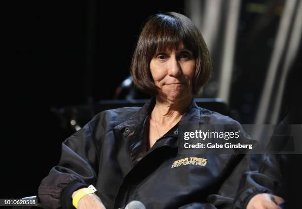 Writer Denise Okuda speaks at the "SmithsonianÕs Star Trek : Inspiring Culture & Technology" panel during the 17th annual official Star Trek...