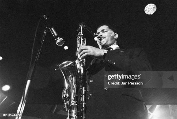 Dexter Gordon performing at Montreux Jazzfestival Switzerland June 1970. American jazz saxophonist.