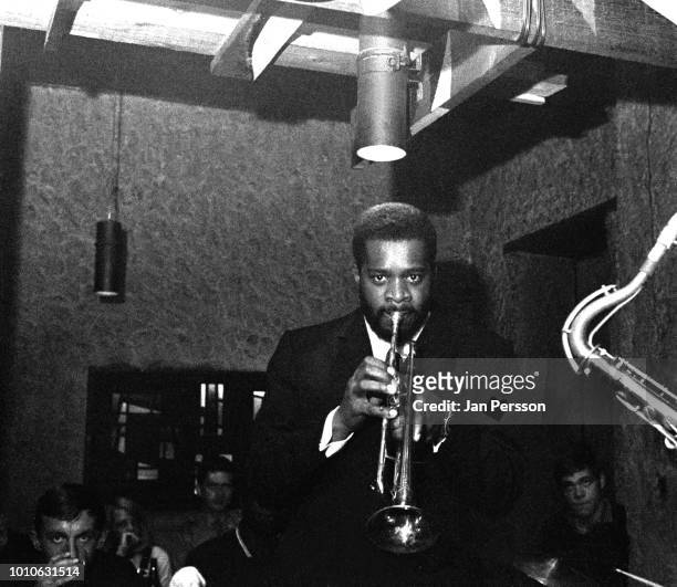 American jazz trumpeter Donald Byrd performing at Jazzhouse Montmartre Copenhagen Denmark 1965.