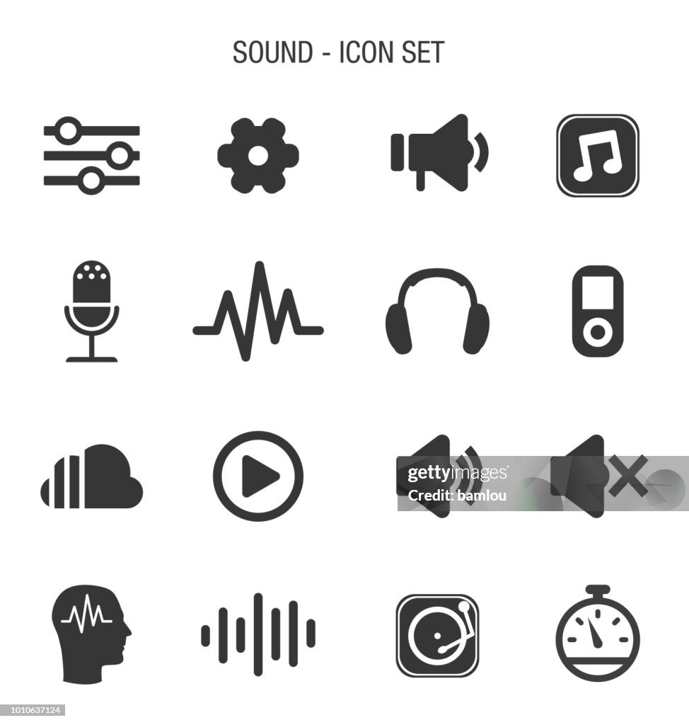 Conjunto de ícones de som