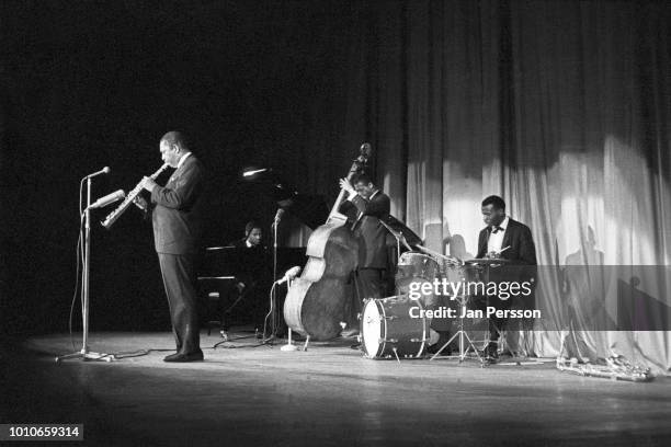 John Coltrane performing with his quartet McCoy Tyner Jimmy Garrison and Elvin Jones Copenhagen 1962. American jazz saxophonist and composer.
