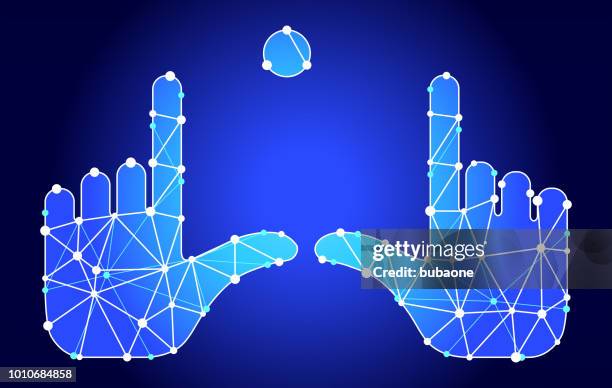 field goal hands blue triangle node vector pattern - field goal stock illustrations