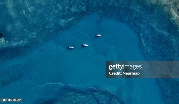 aerial view of yachts. victoria, australia - australian ocean foto e immagini stock