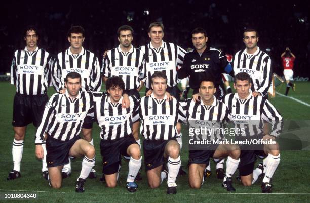 November 1996 - Manchester - UEFA Champions League - Manchester United v Juventus - Juventus team group, back row: Moreno Torricelli, Ciro Ferrara,...