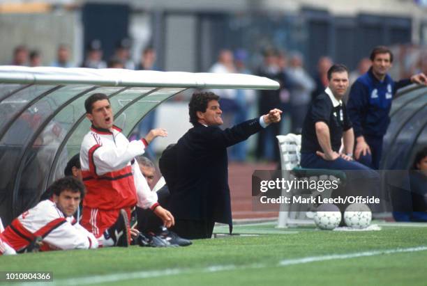 April 1993 - Udine - Serie A Calcio - Udinese v AC Milan - Milan coach Fabio Capello wearing a dark blazer -