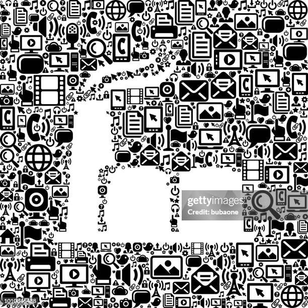 oil pump internet communication technology vector icon pattern - fracking vector stock illustrations