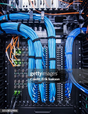 Blue cables in network server Blue cables in network server