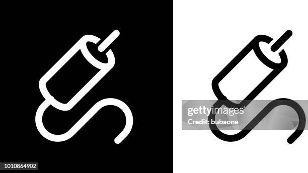 coaxial cable plug icon - coaxial cable stock illustrations