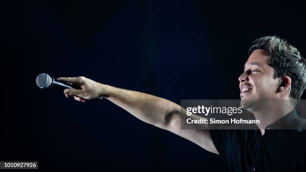 Nico Santos performs during the 'Musik@Park' Summer Party at Europapark on August 4, 2018 in Rust, Germany.