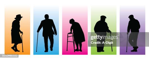 senior personality character - middle age man stock illustrations