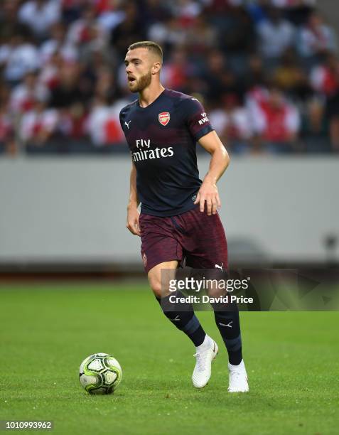 Calum Chambers of Arsenal during the Pre-season friendly between Arsenal and SS Lazzio on August 4, 2018 in Stockholm, Sweden.